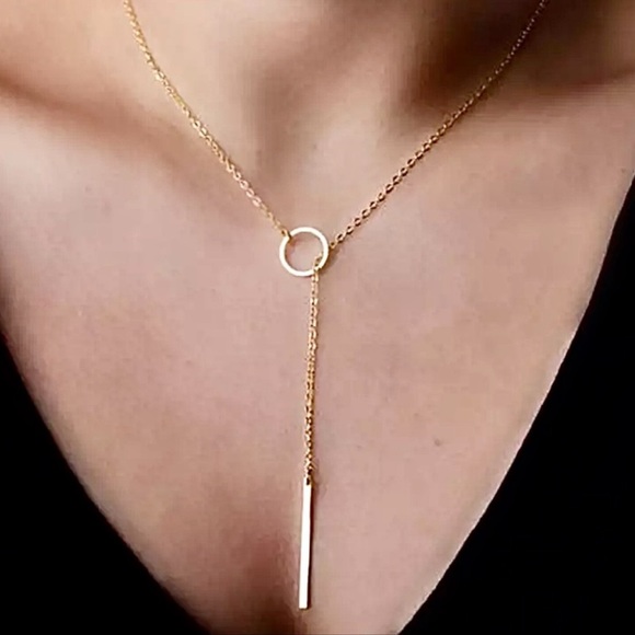 ✨🎁 New minimalist gold wrap around extra long lariat pendant Y drop necklace✨🎁 - Picture 7 of 8